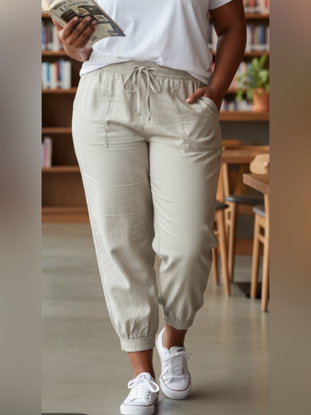 a new day lt. gray Drawstring Cargo Joggers